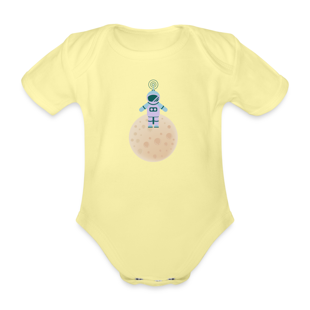 Baby Bio-Kurzarm-Body - Astronaut (verschiedene Ausführungen) - Hellgelb