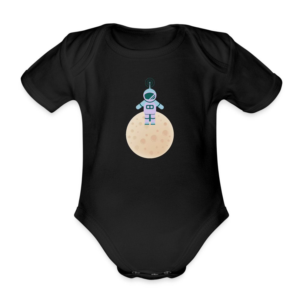 Baby Bio-Kurzarm-Body - Astronaut (verschiedene Ausführungen) - Schwarz