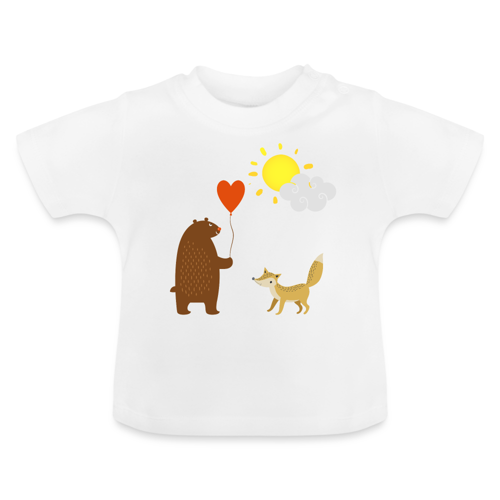 Bio Baby T-Shirt kurzarm - Bär & Fuchs (verschiedene Ausführungen) - weiß