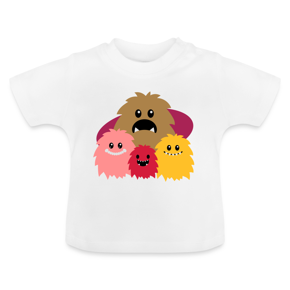 Bio Baby T-Shirt kurzarm - Monster Familie (verschiedene Ausführungen) - weiß